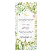 幾何学模様ピンクグリーン金ゴールド結婚のメニュー ラックカード (正面)