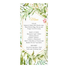 幾何学模様ピンクグリーン金ゴールド結婚のメニュー ラックカード