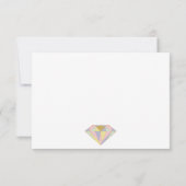 幾何学模様ピンク、ミントジュエルウェディングRSVPカード 出欠カード (裏面)