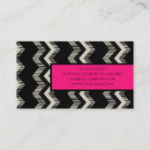 幾何学模様ファッションピンク白黒山形 名刺 (裏面)