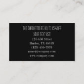 幾何学模様ファッション白黒シェブロン 名刺 (裏面)