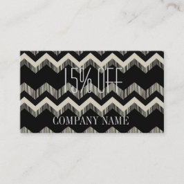 幾何学模様ファッション白黒シェブロン 名刺