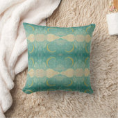 幾何学模様ファンゴッホサイプレス緑の月枕 クッション (ブランケット)