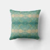 幾何学模様ファンゴッホサイプレス緑の月枕 クッション (裏面)