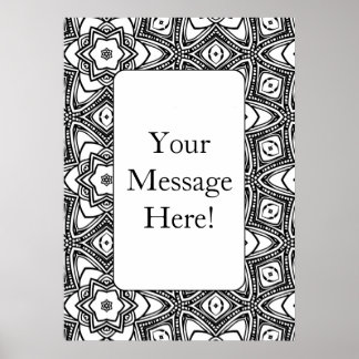 幾何学模様フレーム大人着色ページポスター ポスター