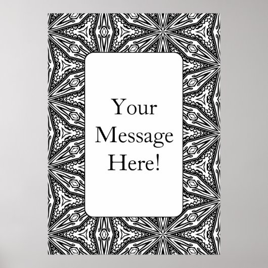 幾何学模様フレーム大人着色ページポスター ポスター (正面)