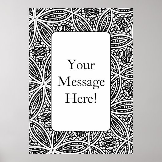 幾何学模様フレーム大人着色ページポスター ポスター (正面)