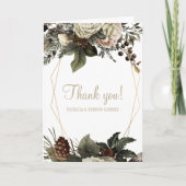 幾何学模様フローラの冬感謝していの結婚 サンキューカード (正面)