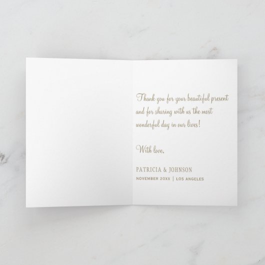 幾何学模様フローラの冬感謝していの結婚 サンキューカード (内部)