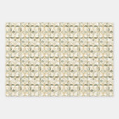 幾何学模様フローラの色調の自然モチーフ ラッピングペーパーシート (正面)