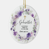 幾何学模様フローラパープルゴッドマザー記念 セラミックオーナメント (右)