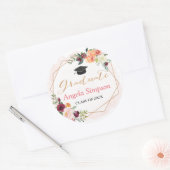 幾何学模様フローラ卒業ありがとう ラウンドシール (封筒)