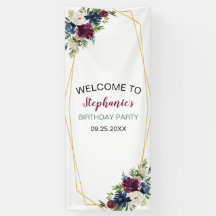 幾何学模様ブルゴーニュ海軍フラワーズ誕生日