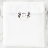 幾何学模様ブルゴーニュ海軍結婚の花 スクエアシール (バッグ)