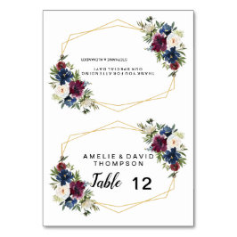 幾何学模様ブルゴーニュ海軍結婚の花 テーブルナンバー