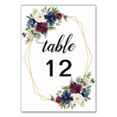 幾何学模様ブルゴーニュ海軍結婚の花 テーブルナンバー (裏面)