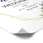 幾何学模様ブルゴーニュ海軍結婚の花 ポスター (角)