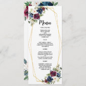 幾何学模様ブルゴーニュ海軍結婚の花 メニュー (正面/裏面)