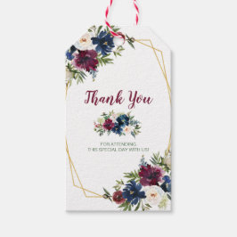 幾何学模様ブルゴーニュ海軍花ありがとう ギフトタグ