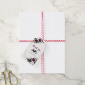 幾何学模様ブルゴーニュ海軍花ありがとう ギフトタグ (より糸付き)