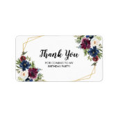 幾何学模様ブルゴーニュ海軍花ありがとう ラベル (正面)