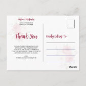 幾何学模様ブルゴーニュ結婚ボホフローラありがとう ポストカード (裏面)