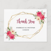 幾何学模様ブルゴーニュ結婚ボホフローラありがとう ポストカード (正面)