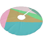 幾何学模様ブロック三角形かわいいカラフルと ブラッシュドポリエステルツリースカート (アングル)