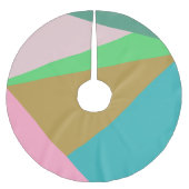 幾何学模様ブロック三角形かわいいカラフルと ブラッシュドポリエステルツリースカート (正面)