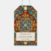 幾何学模様モザイクスタインガラス退職感謝 ギフトタグ (正面)