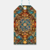 幾何学模様モザイクスタインガラス退職感謝 ギフトタグ (裏面)