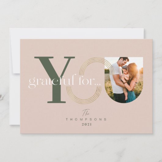 幾何学模様モダンの一枚の写真に感謝 シーズンカード (正面)