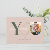 幾何学模様モダンの一枚の写真に感謝 シーズンカード (スタンド正面)