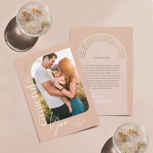 幾何学模様モダンの一枚の写真に感謝 シーズンカード