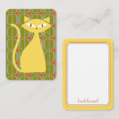 幾何学模様モダンの中世紀の猫 ノートカード (正面/裏面)