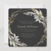 幾何学模様モダンの葉の最初の共有 招待状 (正面)