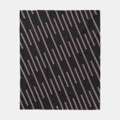 幾何学模様モダンピンク黒 フリースブランケット (正面)