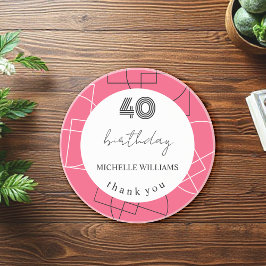 幾何学模様モダンピンク コースター