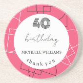 幾何学模様モダンピンク コースター (正面)