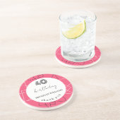 幾何学模様モダンピンク コースター (側面)