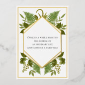 幾何学模様ラッキー・イン・ラブ&金ゴールド結婚ズF 箔招待状 (裏面)