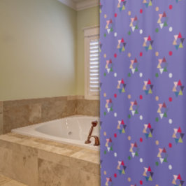 幾何学模様ラベンダーシャワーカーテン シャワーカーテン