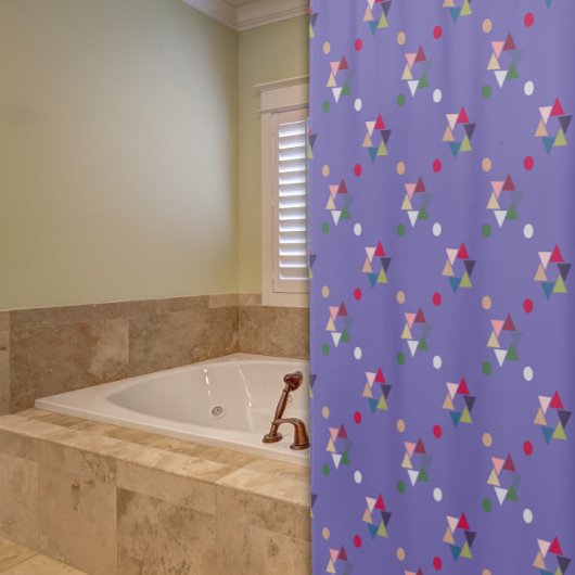幾何学模様ラベンダーシャワーカーテン シャワーカーテン