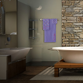 幾何学模様ラベンダー バスタオルセット