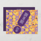 幾何学模様レトロビーブズ秋の色日付を保存 ポストカード (正面/裏面)