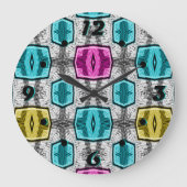 幾何学模様レトロ60 ラージ壁時計 (正面)