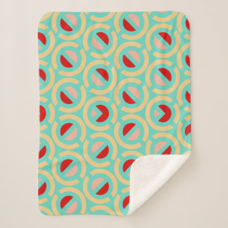 幾何学模様レトロ シェルパブランケット