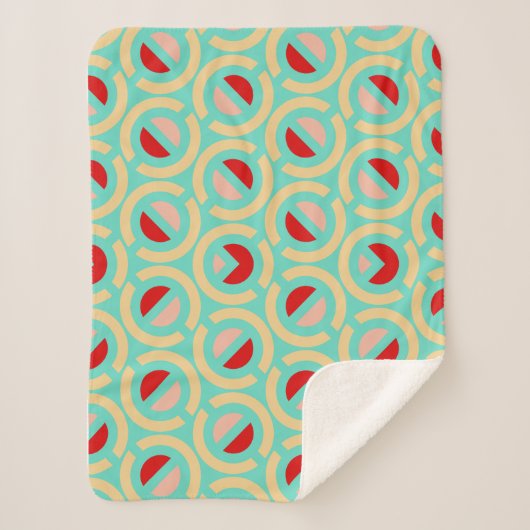 幾何学模様レトロ シェルパブランケット (正面)