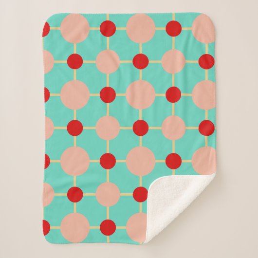 幾何学模様レトロ シェルパブランケット (正面)