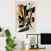 幾何学模様抽象芸術の形状ウォールアートポスター ポスター (ホームオフィス)